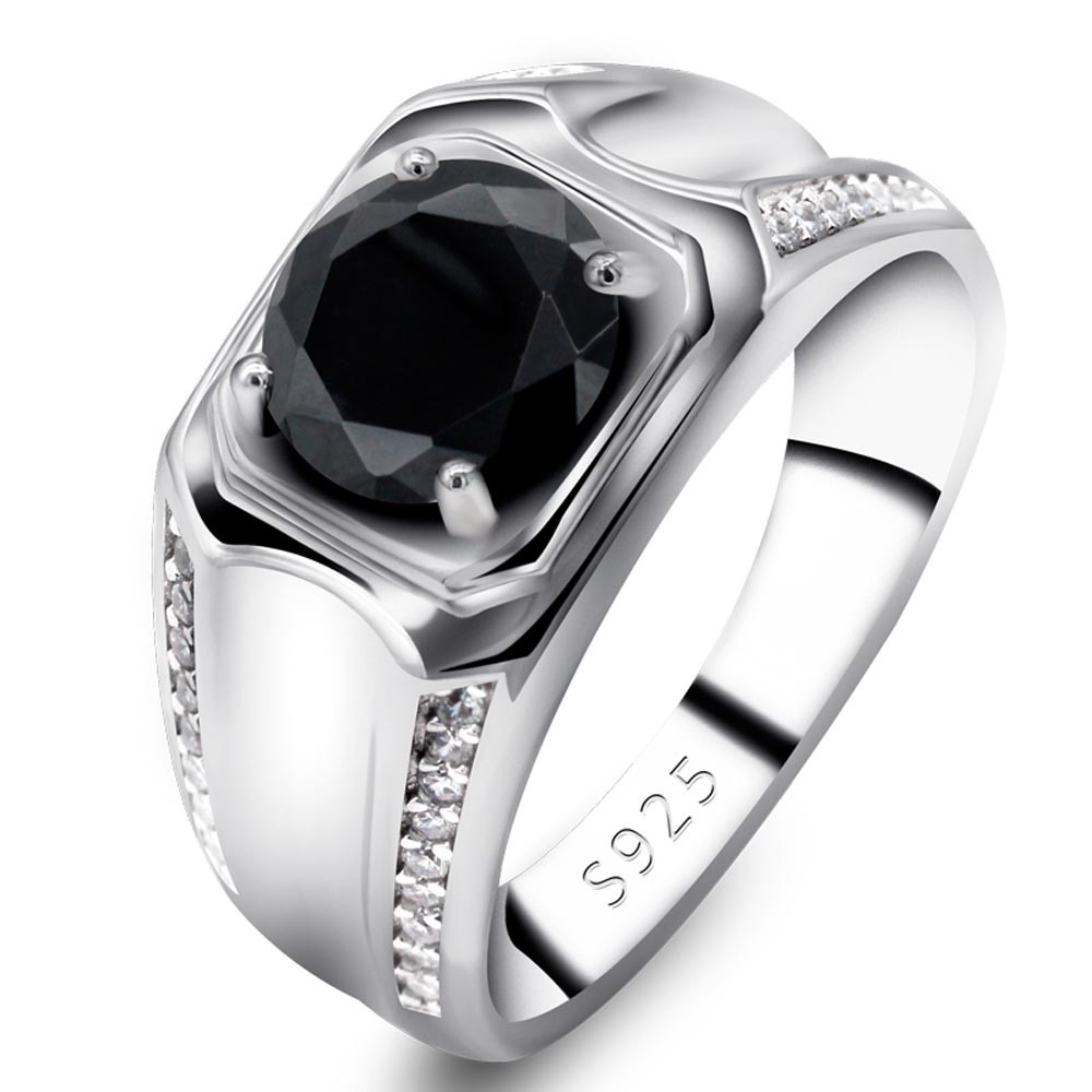 925% Silver Men Women Ring with...