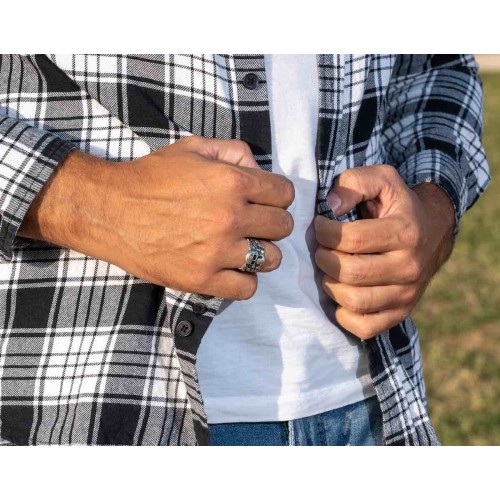 Anello teschio argento 925 fascia 2