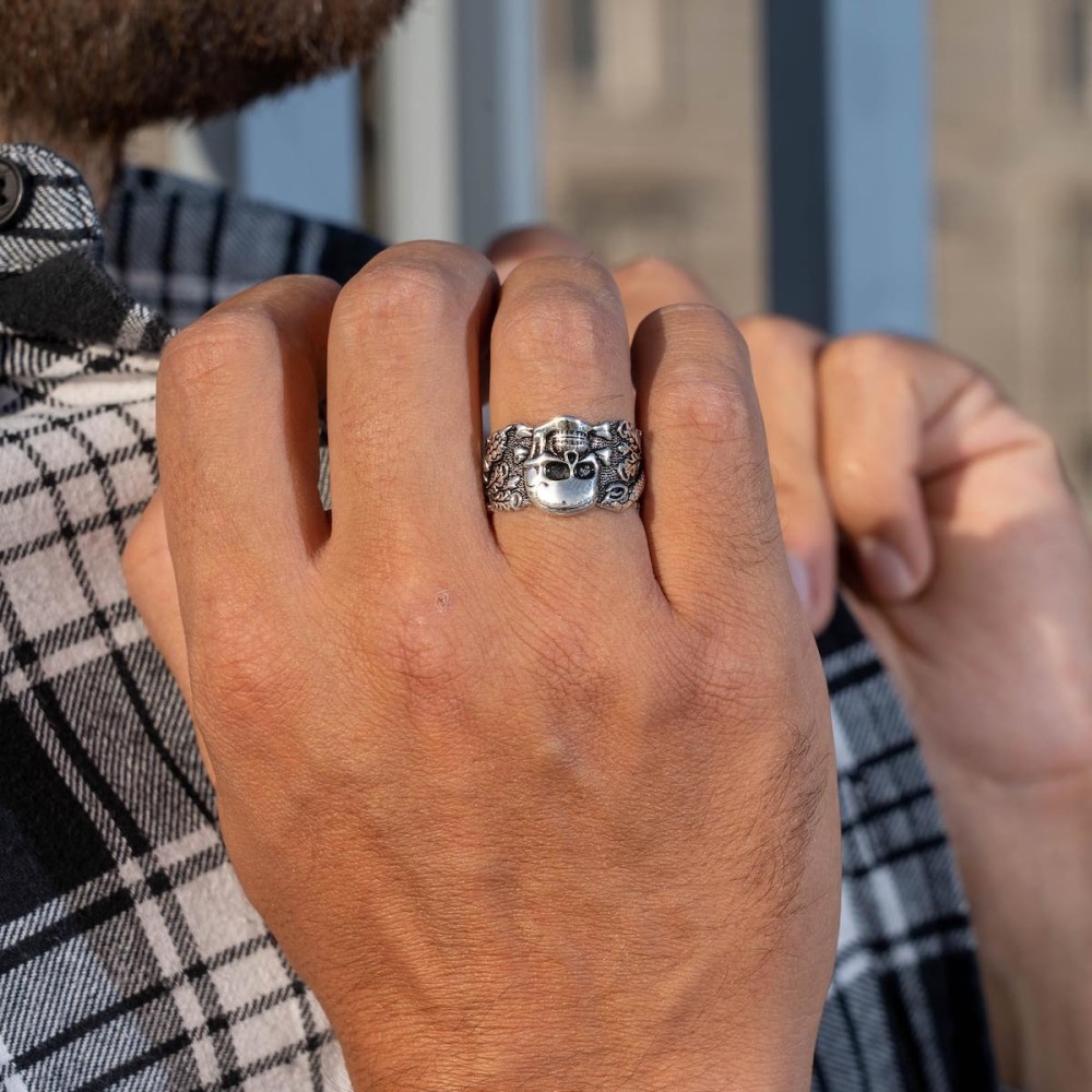 Men Women Skull Band Ring with...