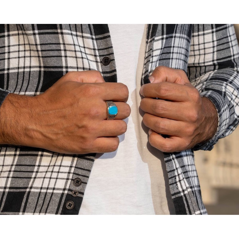 anello con pietra uomo quadrato chevalier