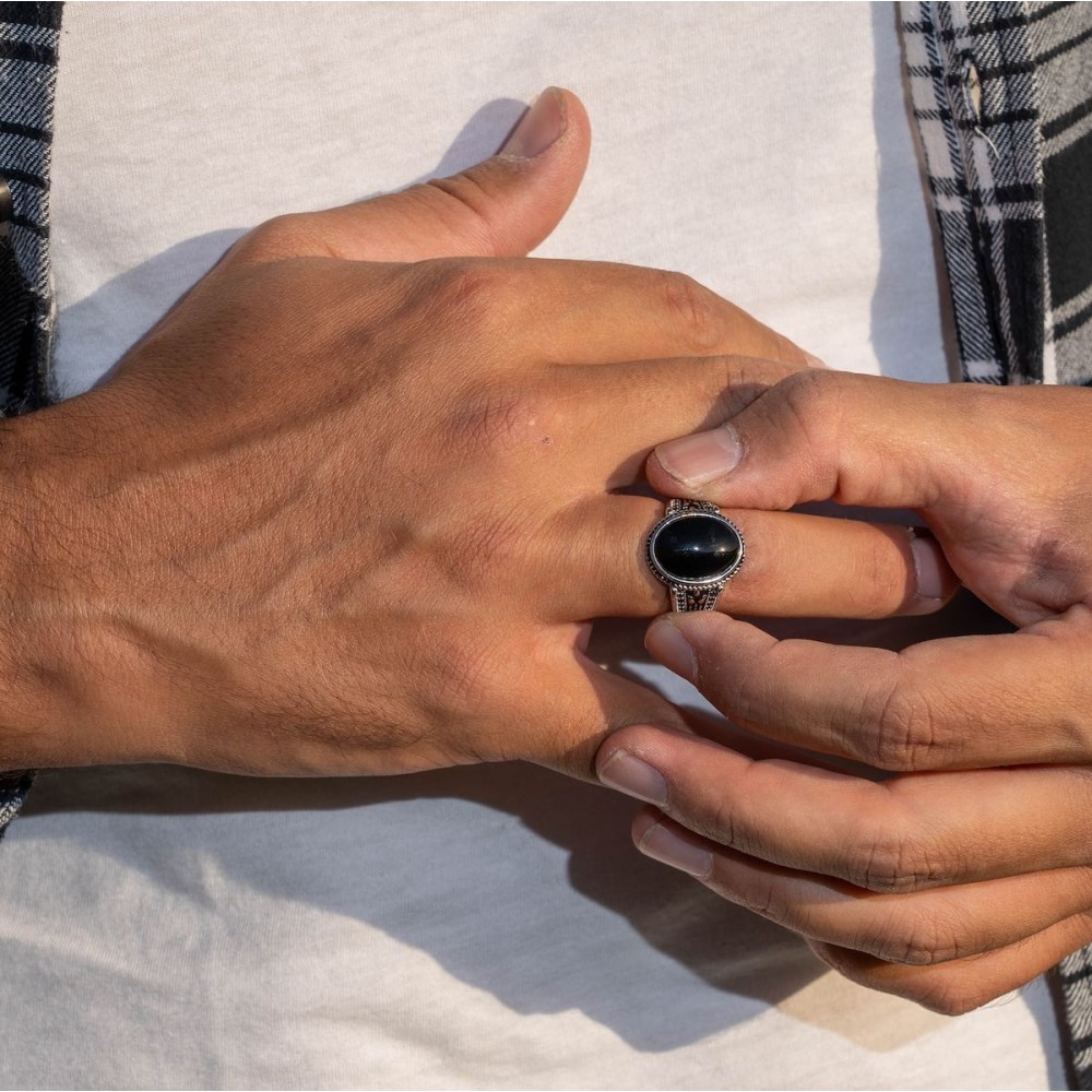 Men Women Silver Ring 925% With...