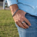 Satin finish ring unisex 8mm silver band