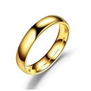 Anello semplice 4mm uomo donna acciaio lucido Oro