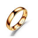 Simple 4mm ring for men and women, polished stainless steel, rose gold.