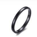 Anello fermanello acciaio sottile donna semplice nero