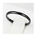 Thin black simple steel clasp ring for women