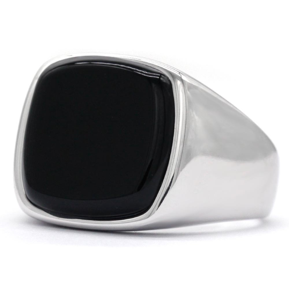 Men's Silver 925% Ring with Square...