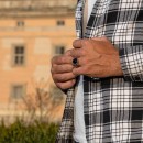 Men Women Silver Ring 925% With Engraving Black Agate Stone