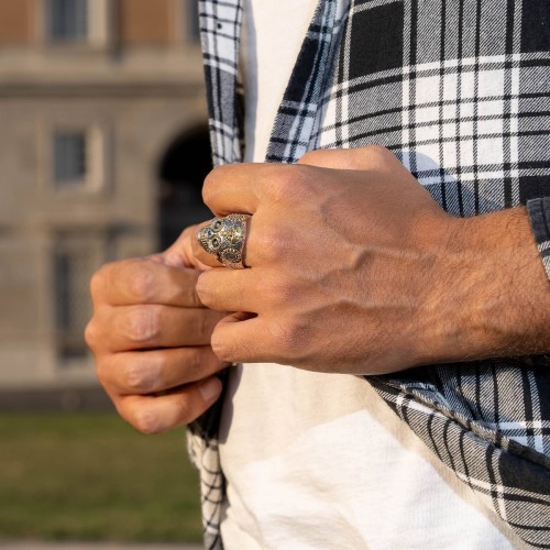 anello teschio messicano argento 925 2