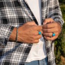 gioielli anello turchese pietra