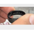 Satin Band 8 mm Pinky Ring for Men and Women in Silver