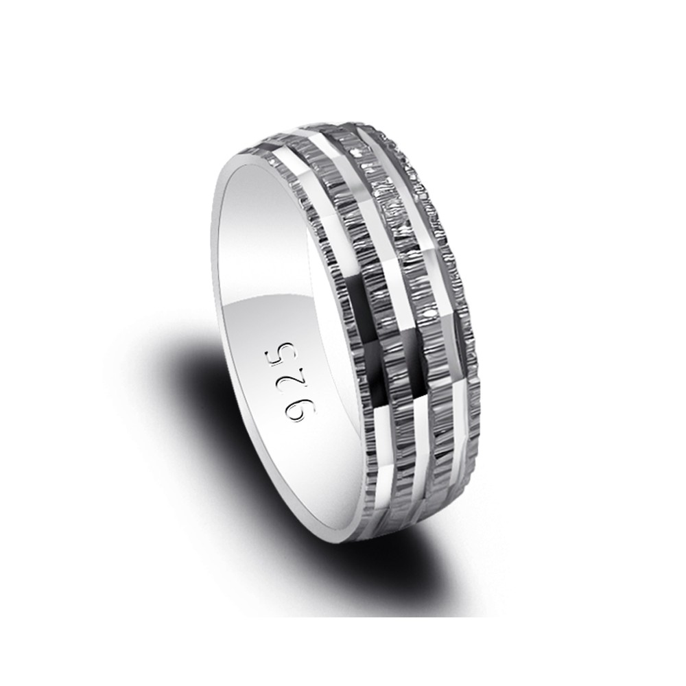 Men's ring band Faith 925 Silver with...