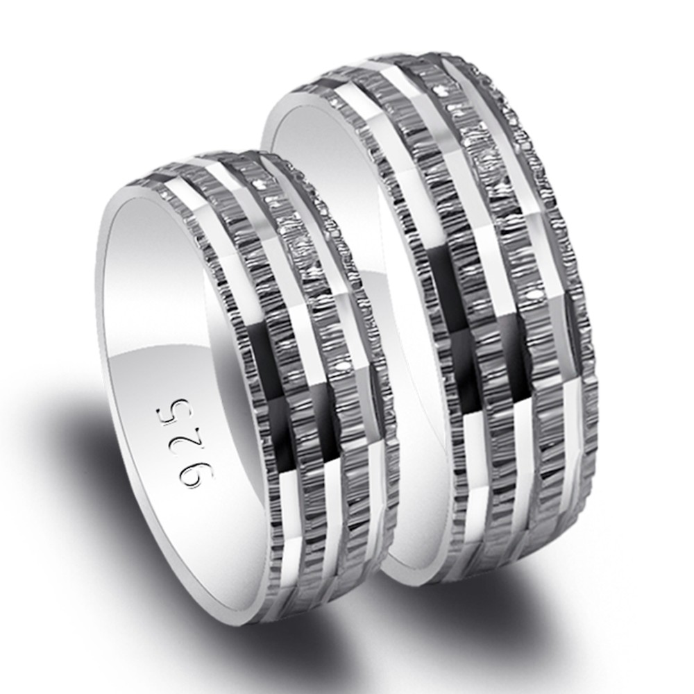 Pair of Wedding Rings Bands 925...
