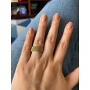 Milanese mesh steel ring with gold band for men and women, unisex.