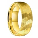 8mm Hammered Gold Band Ring Unisex