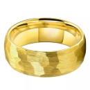 8mm Hammered Gold Band Ring Unisex