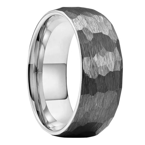 8 mm Hammered Silver...