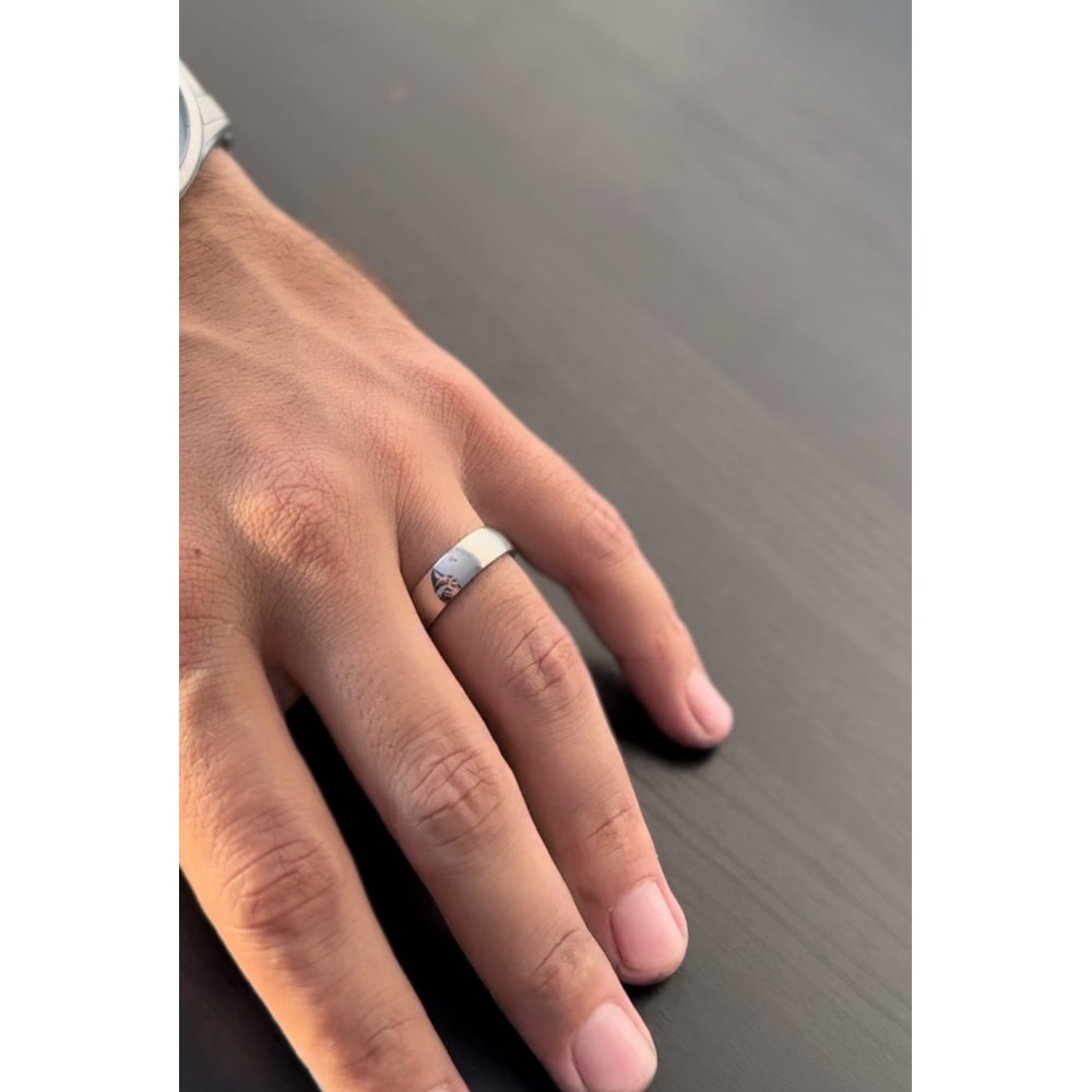 Pair of classic steel rings 6mm with...