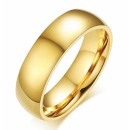 Shiny Ring Unisex 6mm Band Gold Wedding Ring