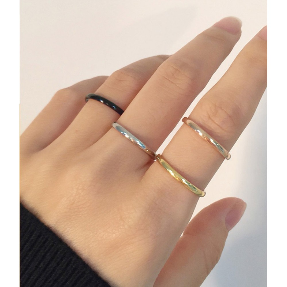 Anello fermanello Acciaio Sottile Oro...