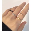 Anello fermanello Acciaio Sottile Oro Donna Semplice