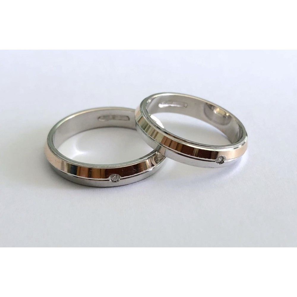 925 silver ring in rose gold with a...