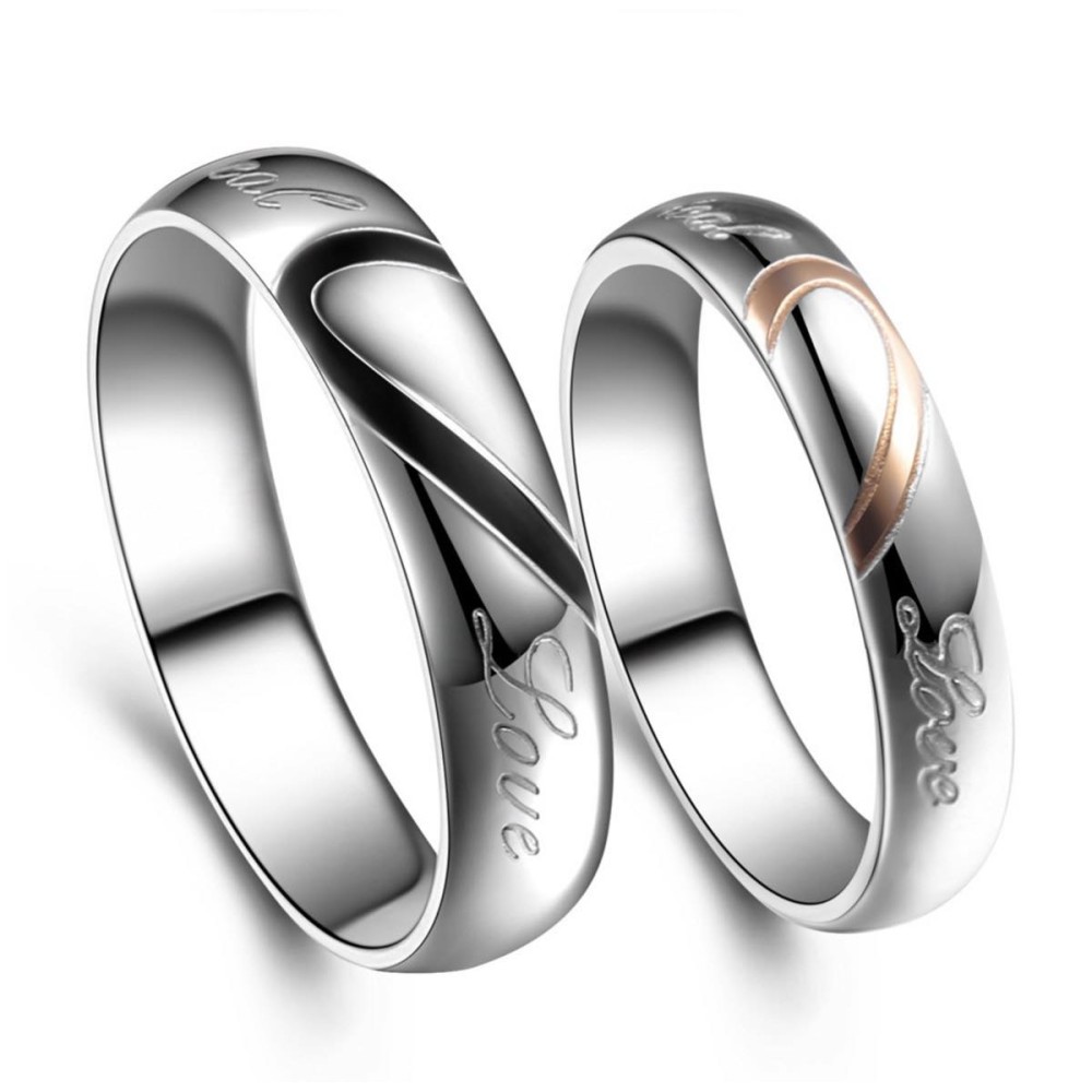 Couple of steel rings, half heart...
