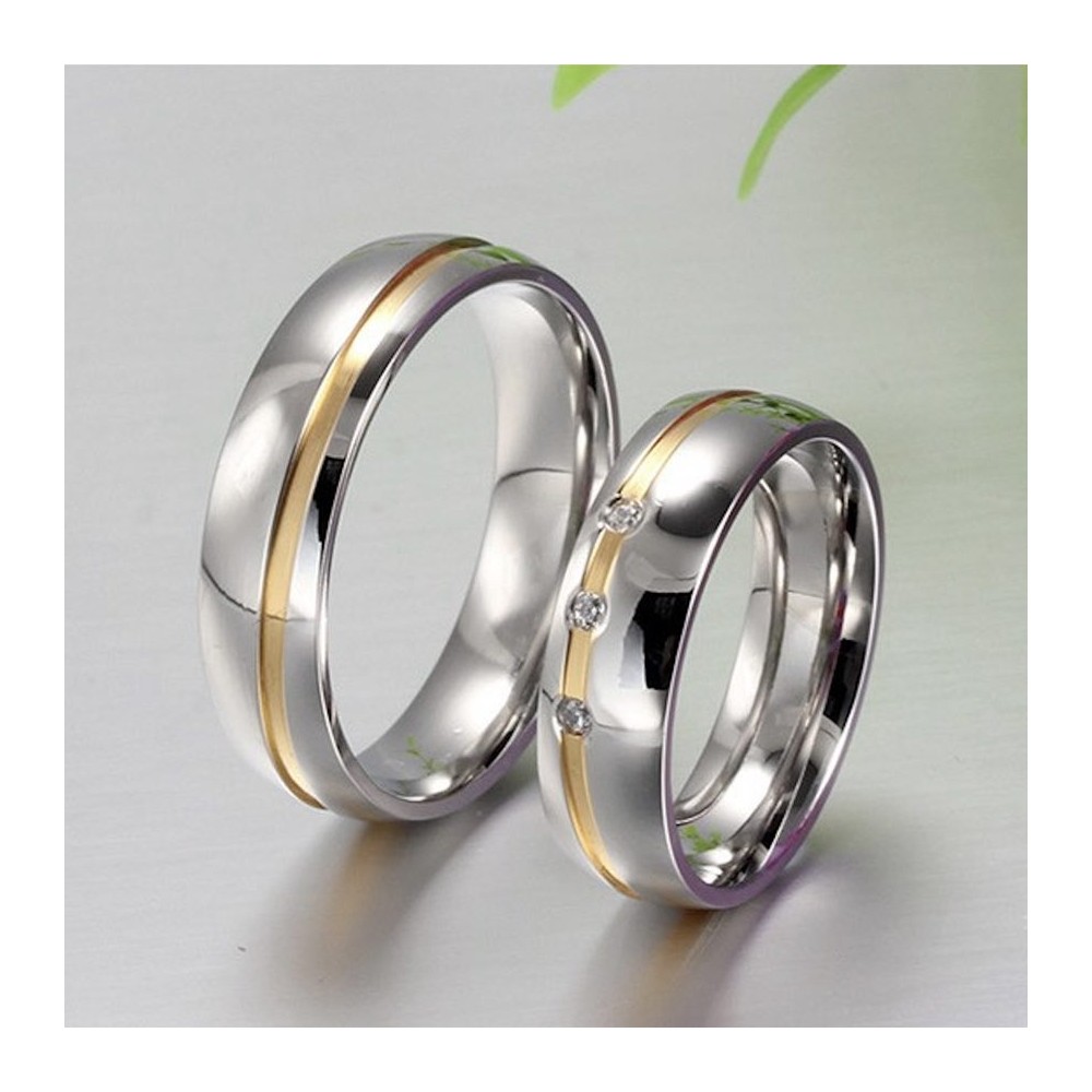 Pair of simple steel rings with...