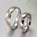 Pair of simple steel rings with engraving