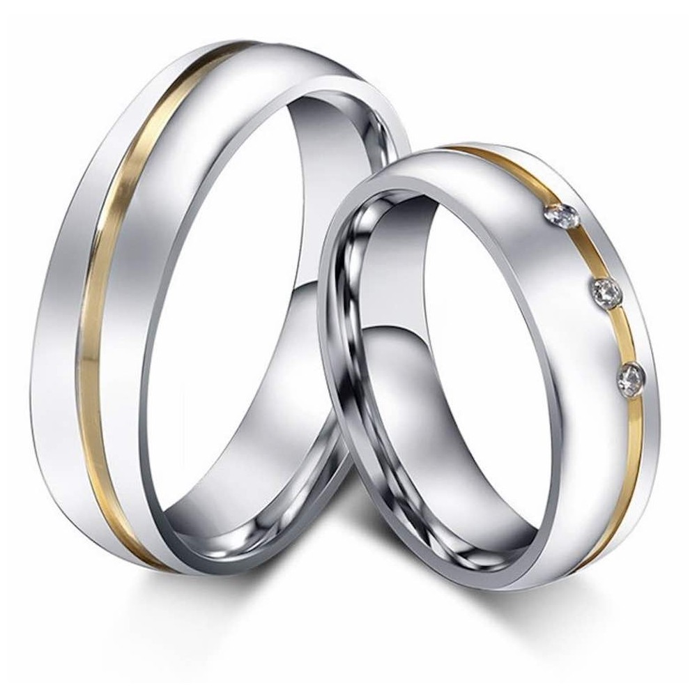 Pair of simple steel rings with...