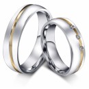 Pair of simple steel rings with engraving