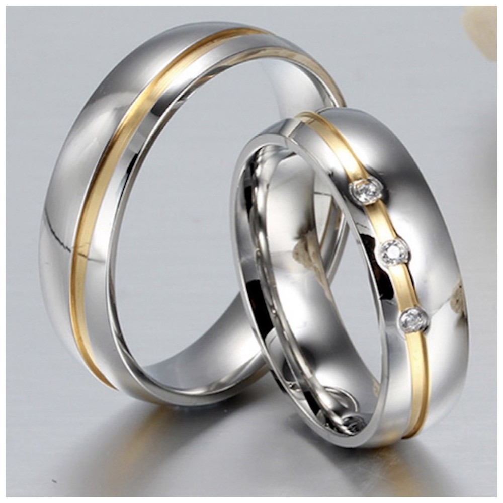 Coppia Fedine Semplici in acciaio con...