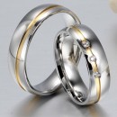 Pair of simple steel rings with engraving