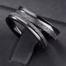 Pair of thin black stainless steel simple bands.