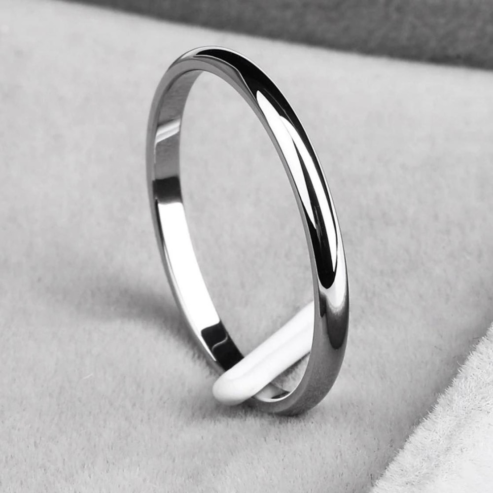 Thin steel clasp ring simple woman...
