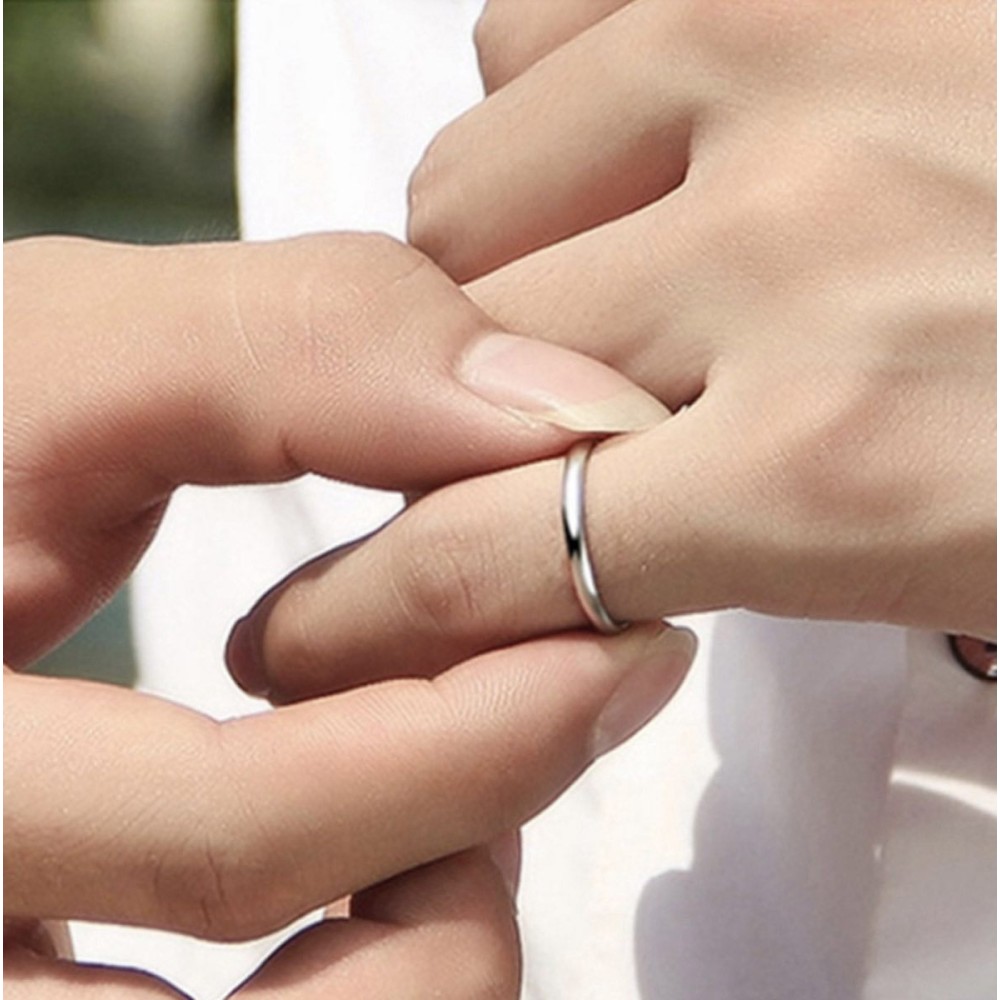 Thin steel clasp ring simple woman...