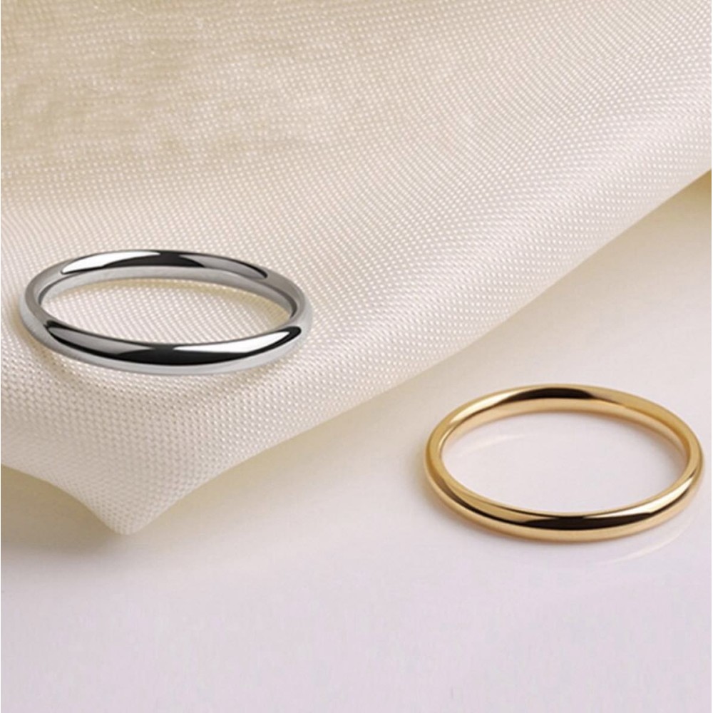 Thin steel clasp ring simple woman...