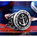 Men's Anchor Stainless Steel Signet Ring