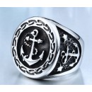 Men's Anchor Stainless Steel Signet Ring