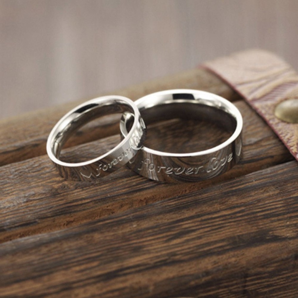 Couple Rings Bands with Forever Love...