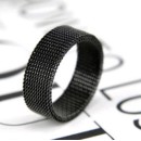 anello fascia nero uomo acciiao