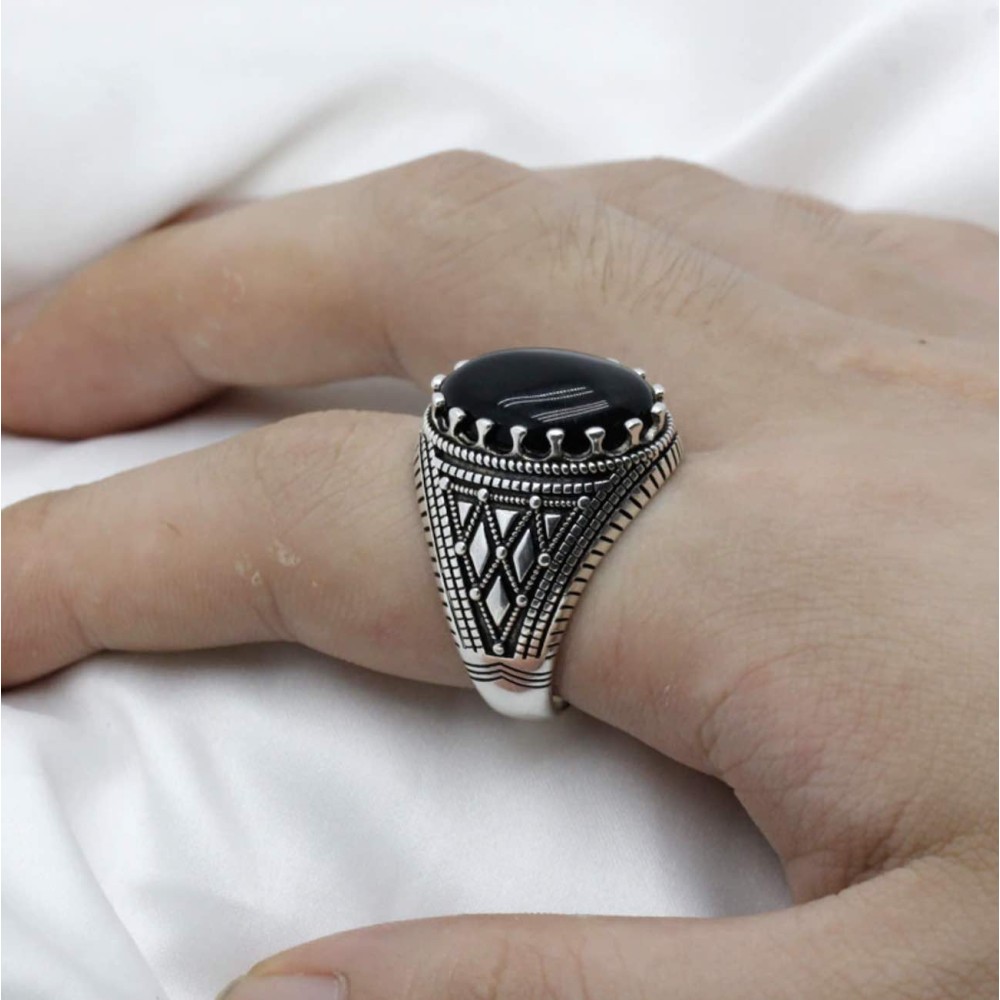 Men's Silver 925% Chevalier Ring with...