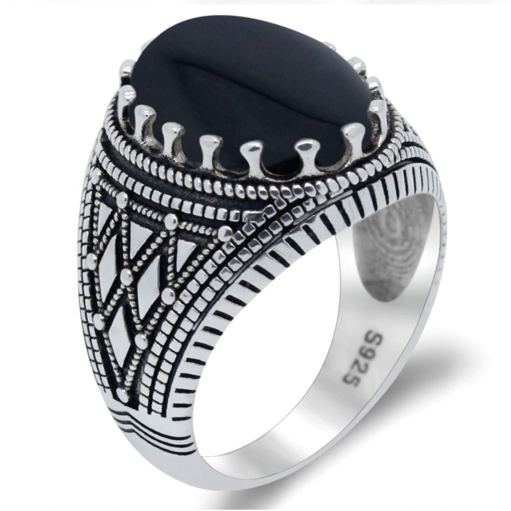 Men's Silver 925% Chevalier Ring with...