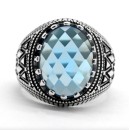 925% Silver Men's Chevalier Ring with Round Zirconia