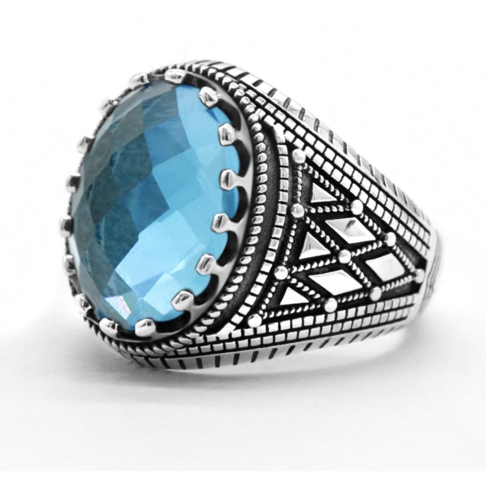 925% Silver Men's Chevalier Ring with...