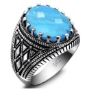 925% Silver Men's Chevalier Ring with Round Zirconia