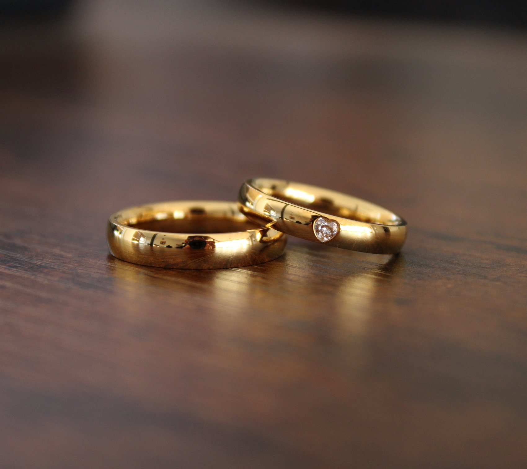 fedi acciaio oro cuore